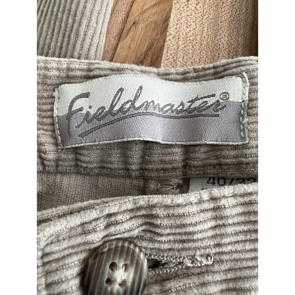 Vintage Men's 100% Cotton Corduroy Flat Front Pants Tan Khaki 40 x 32 - Picture 6 of 8